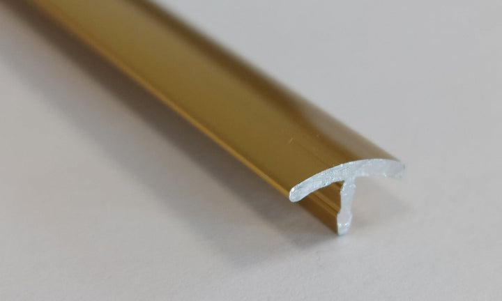 T-Leiste Aluminium Gold 270 cm - Übergangsprofil für PVC-Paneele - Eloxiertes Aluminium