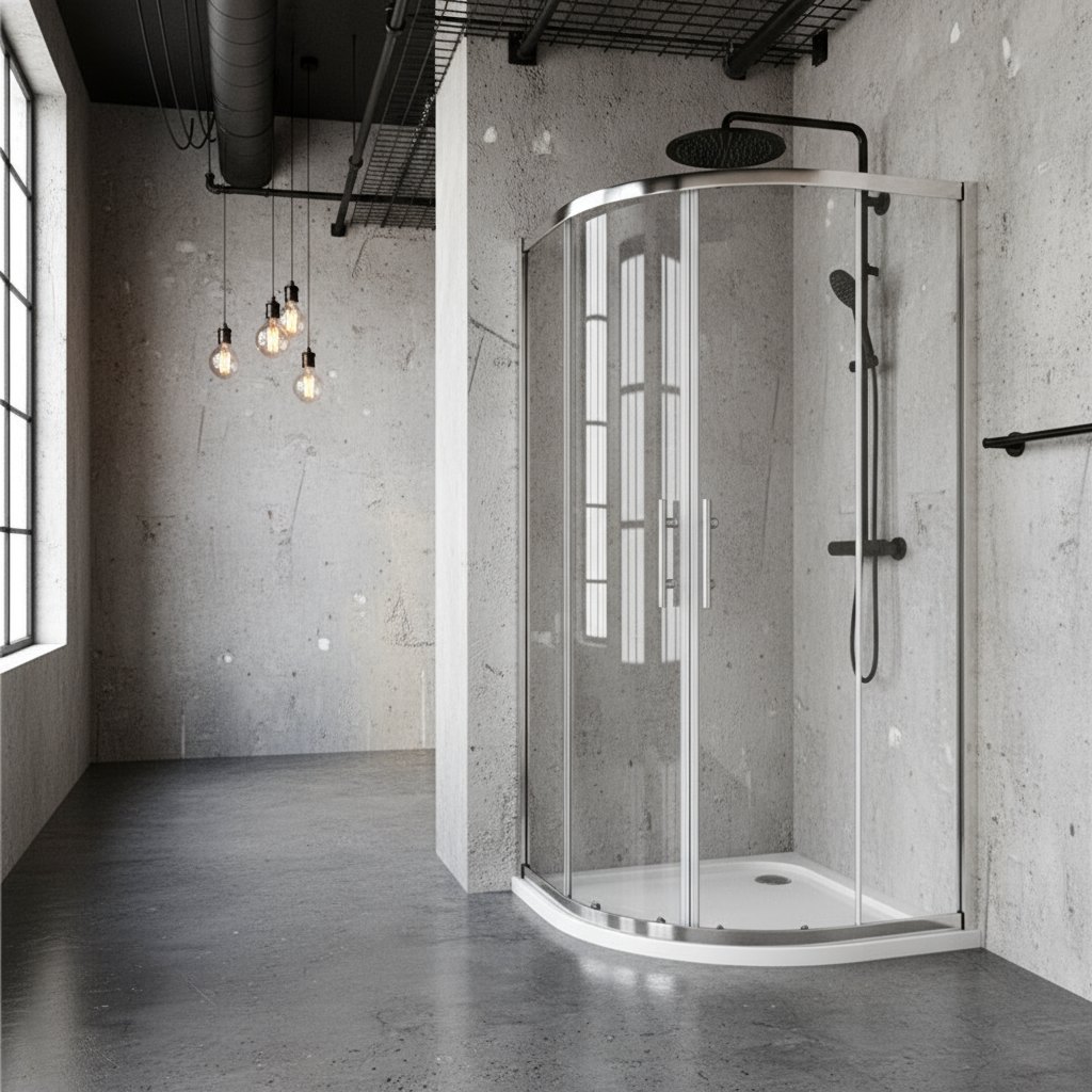 Viertelkreis Duschkabine 80×80 / 90×90 cm, Höhe 185 cm | Runddusche aus ESG-Echtglas, Eckdusche mit Versand