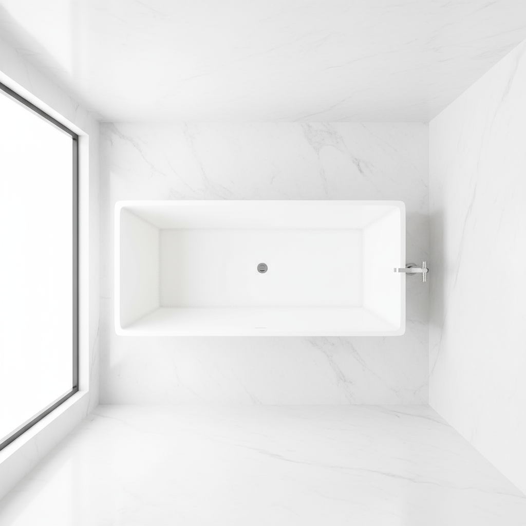 Freistehende Badewanne 170x80xH.58cm weiße Acrylwanne inkl. Ab-/Überlauf