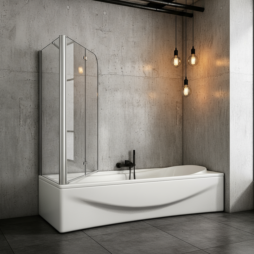 Badewannenaufsatz 2-tlg. Faltwand Duschwand 180° drehbar - Nano Glas Duschabtrennung mit Seitenwand