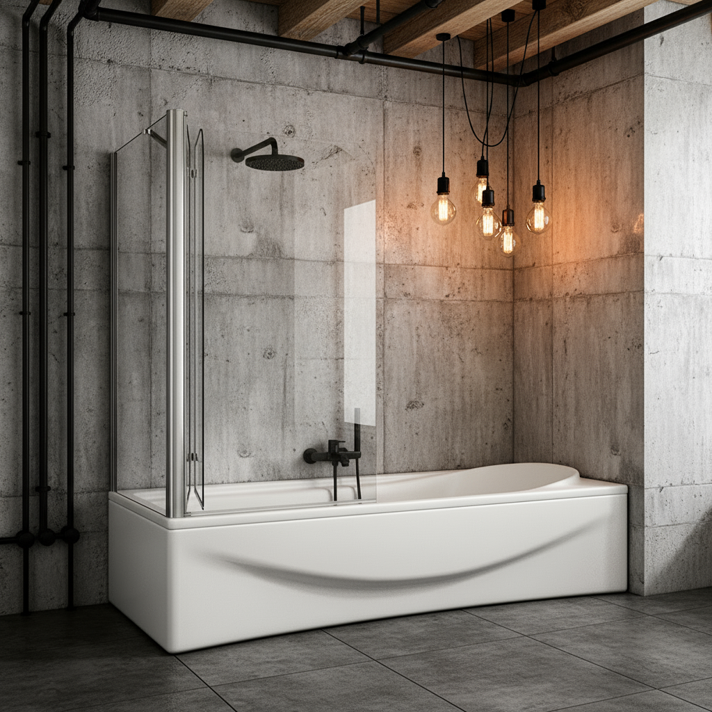 Badewannenaufsatz 2-tlg. Faltwand Duschwand 180° drehbar - Nano Glas Duschabtrennung mit Seitenwand