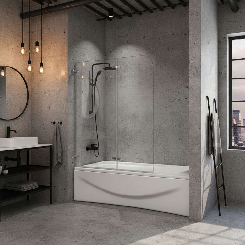 Badewannenaufsatz 2-tlg. Faltwand Duschwand - Duschabtrennung Aufsatz aus Nano Glas – Sam Badelemente