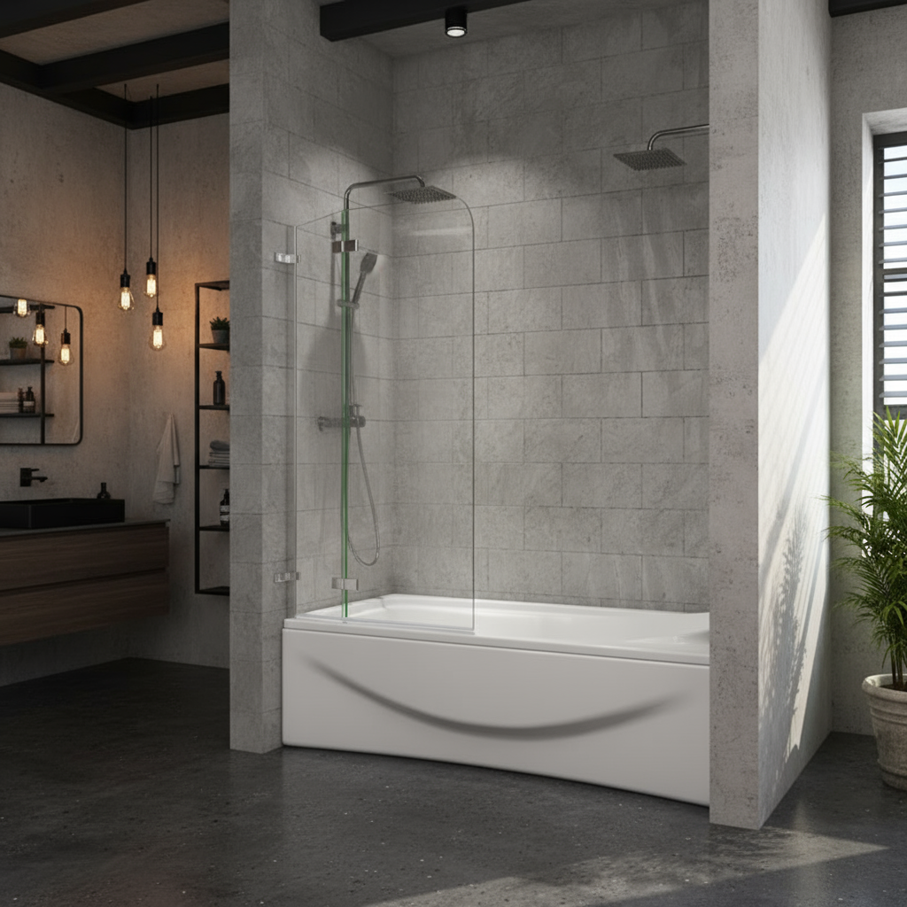 Badewannenaufsatz 2-tlg. Faltwand Duschwand - Duschabtrennung Aufsatz aus Nano Glas – Sam Badelemente