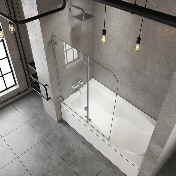 Badewannenaufsatz 2-tlg. Faltwand Duschwand - Duschabtrennung Aufsatz aus Nano Glas – Sam Badelemente