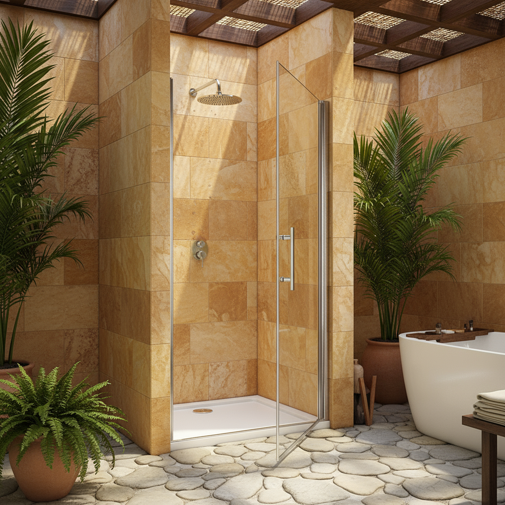 Pendeltür Nischentür Dusche 70–100 cm | Duschabtrennung mit Drehtür, Höhe 190/195 cm, ESG-Echtglas