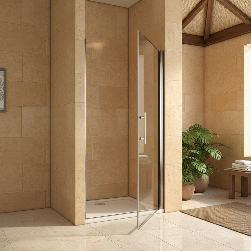 Pendeltür Nischentür Dusche 70–100 cm | Duschabtrennung mit Drehtür, Höhe 190/195 cm, ESG-Echtglas