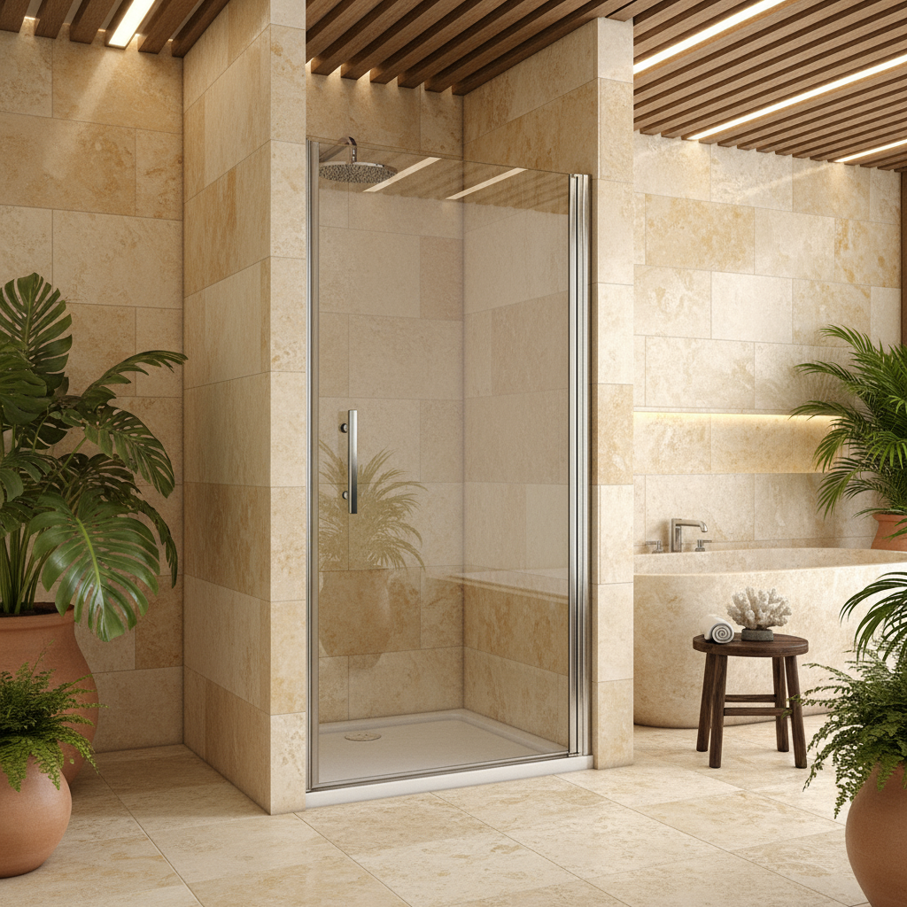 Pendeltür Nischentür Dusche 70–100 cm | Duschabtrennung mit Drehtür, Höhe 190/195 cm, ESG-Echtglas