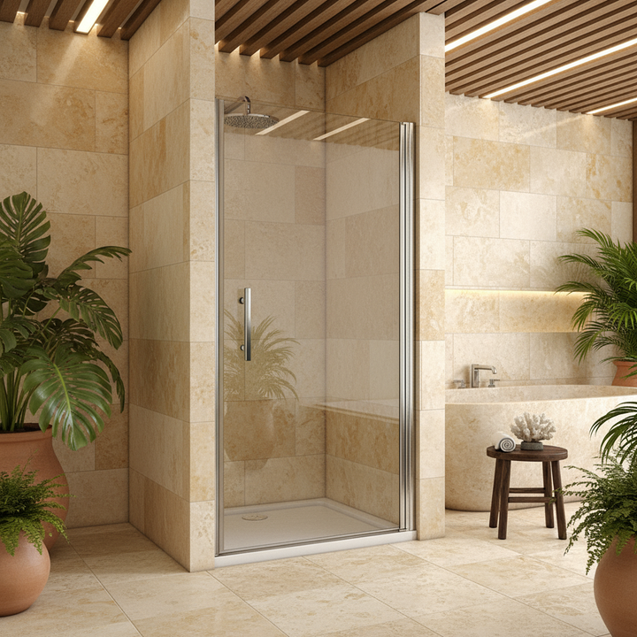 Pendeltür Nischentür Dusche 70–100 cm | Duschabtrennung mit Drehtür, Höhe 190/195 cm, ESG-Echtglas