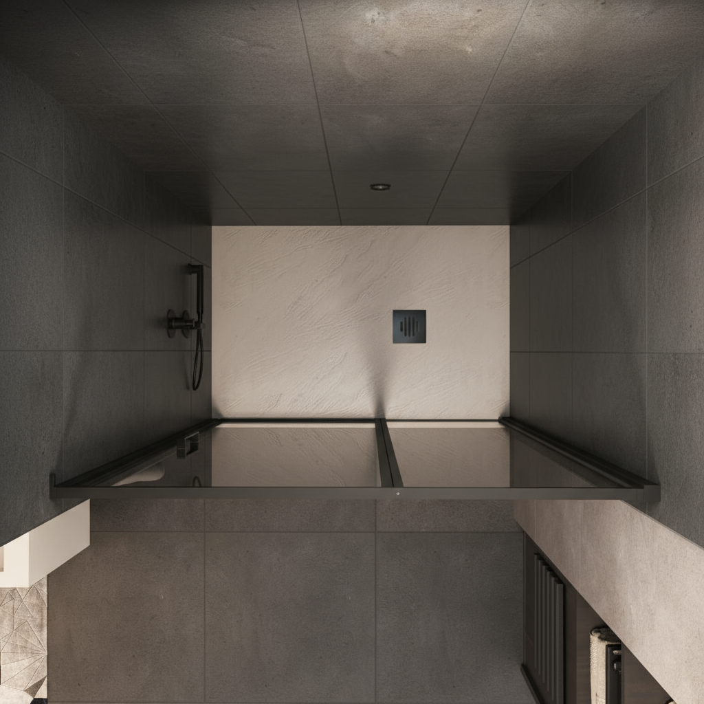 Nischentür Dusche Schwarz 80–120 cm | Drehtür Duschabtrennung, Höhe 185 cm, 6mm NANO-Glas Duschwand