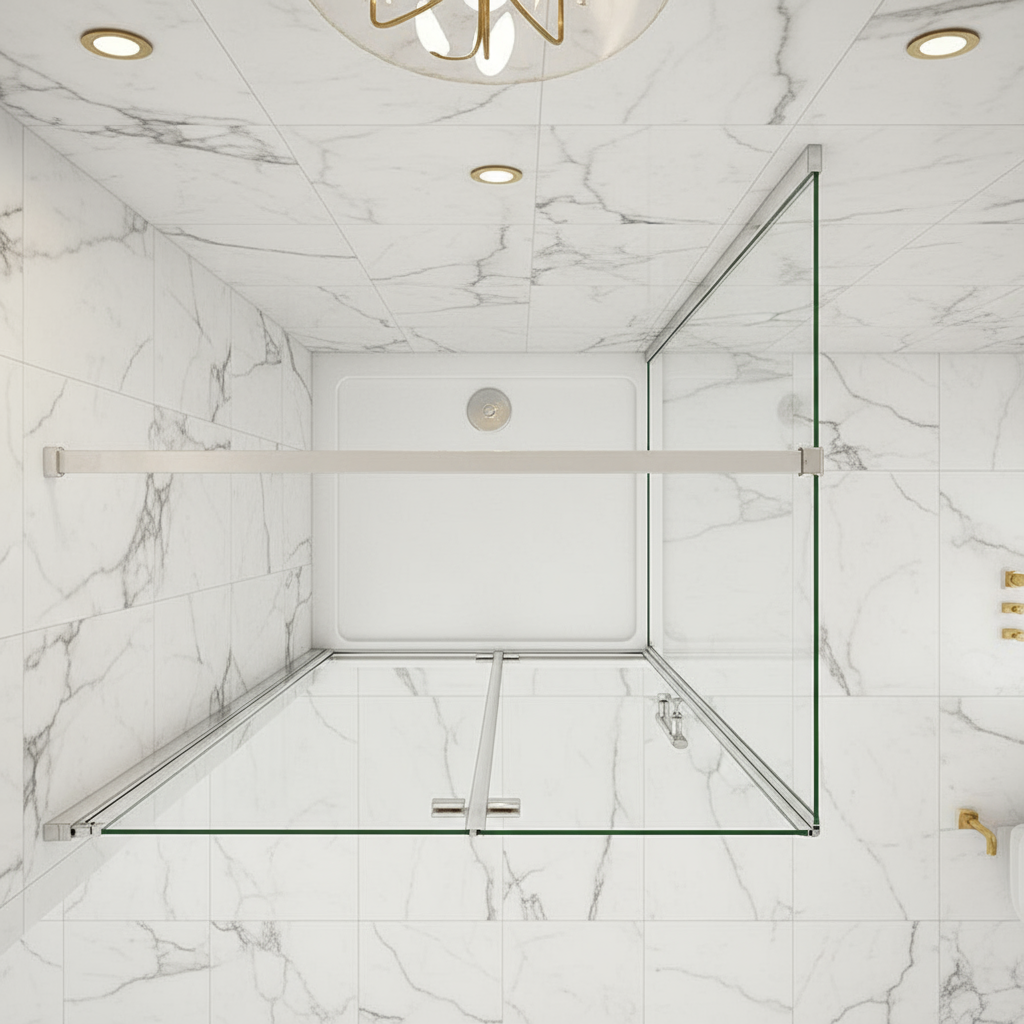 Duschkabine 195 cm Höhe | 80–120 cm Scharniertür/Falttür/Drehtür + 70–90 cm Duschwand