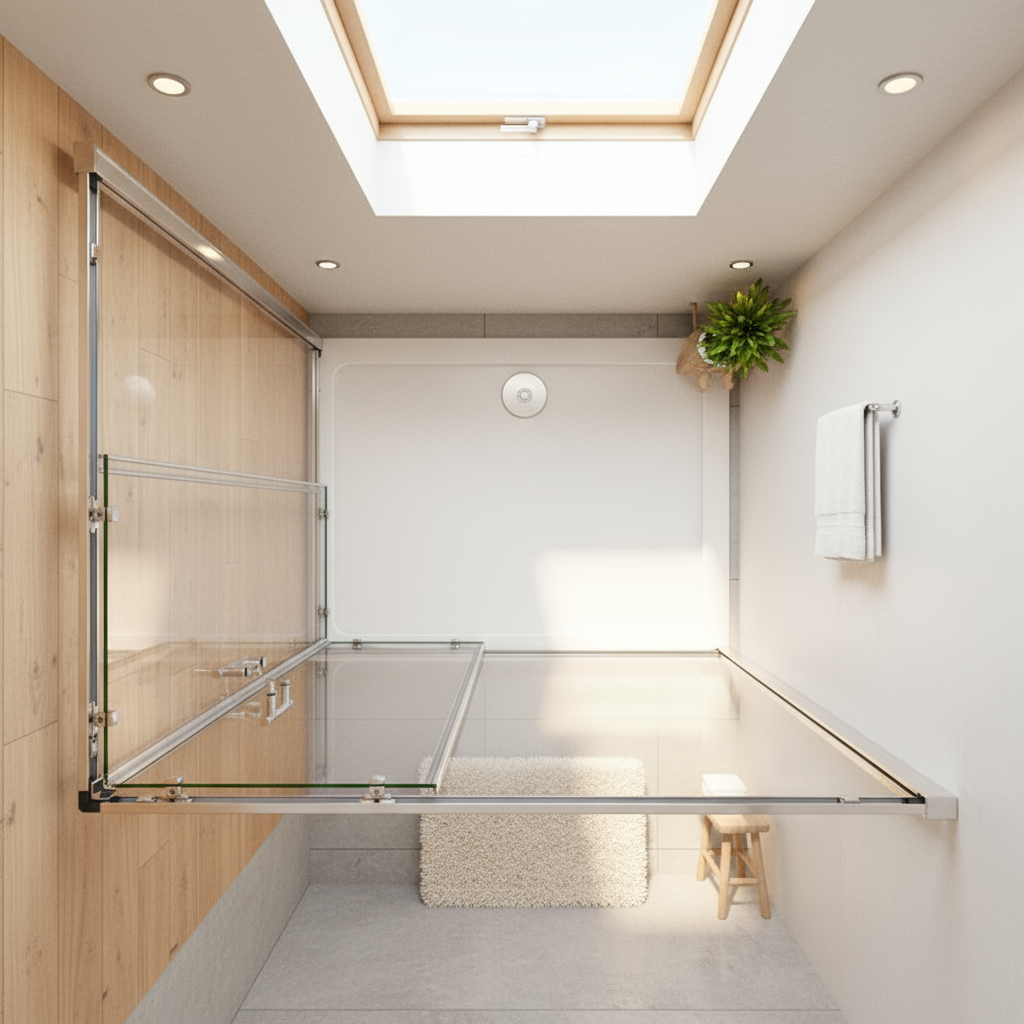 Eckeinstieg Duschkabine 70–120cm | Höhe 185cm | Schiebetür mit 6mm ESG Sicherheitsglas