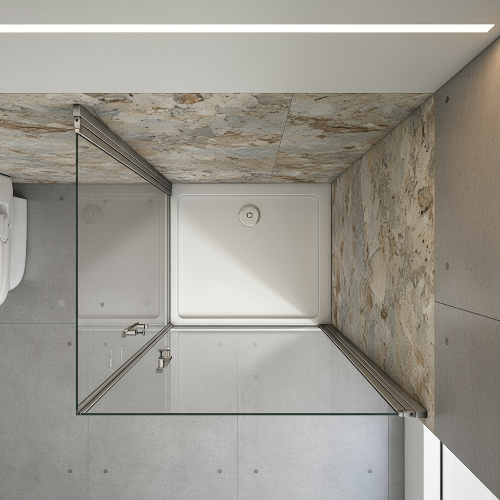 Eckeinstieg Duschkabine 70–100cm | Höhe 185cm | Schwingtür/Drehtür mit ESG Glas