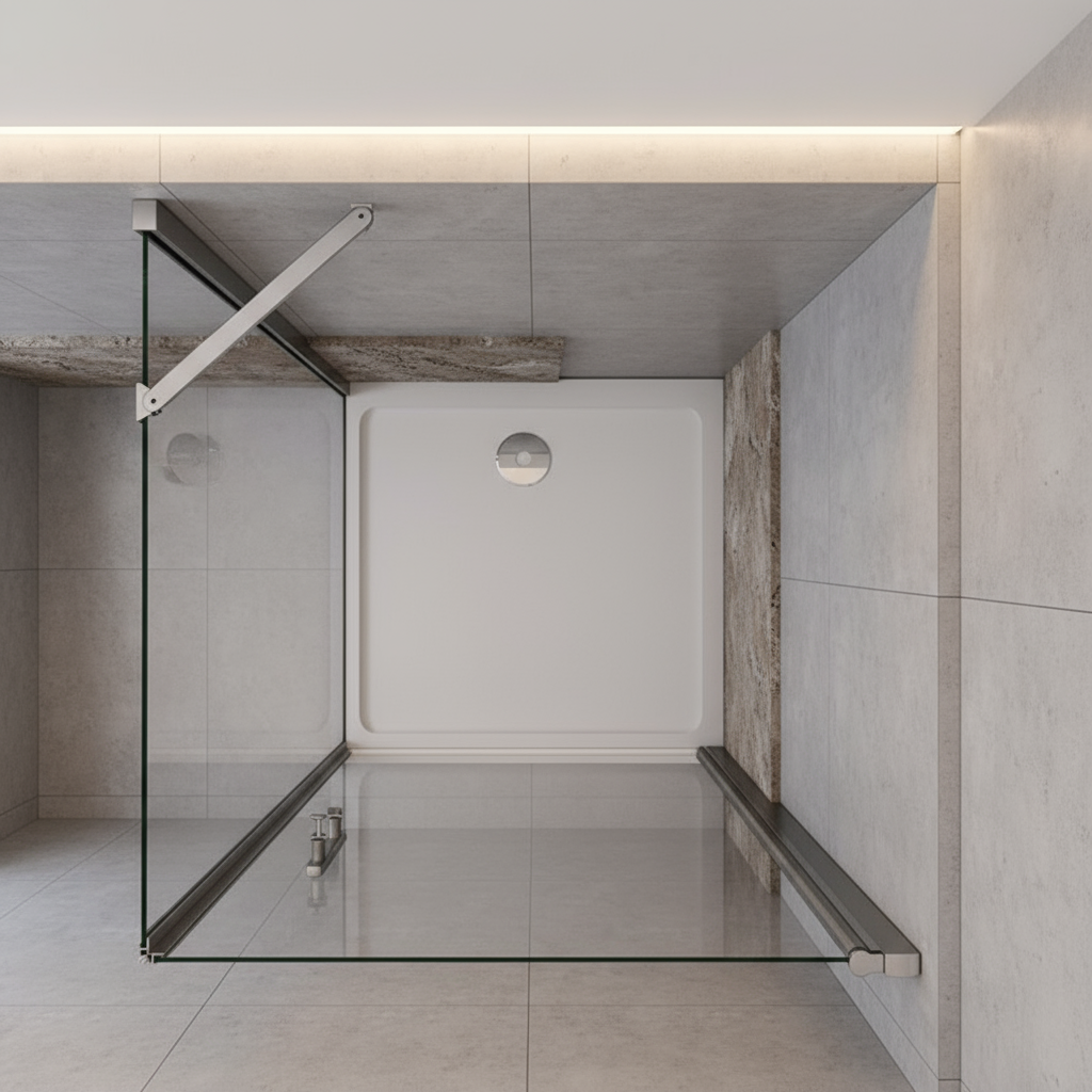 Duschtür 80–100cm | Höhe 195cm | Nischentür Duschkabine mit Seitenwand 70–90cm | 6mm NANO Glas