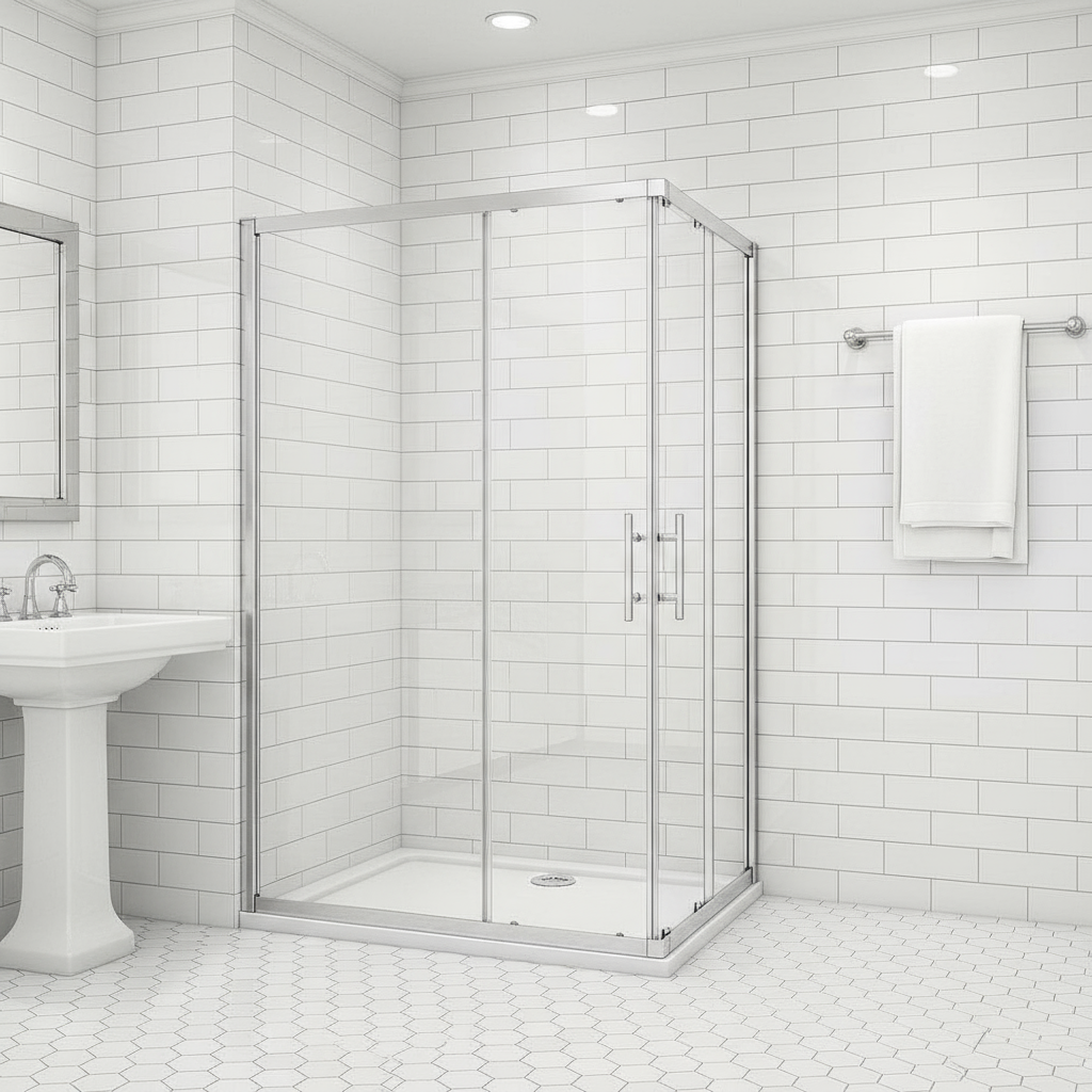 Eckdusche 70–120cm | Höhe 190/195cm | Duschkabine Schiebetür Eckeinstieg Sicherheitsglas