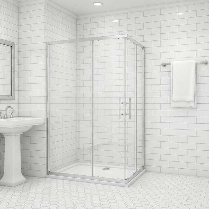 Eckdusche 70–120cm | Höhe 190/195cm | Duschkabine Schiebetür Eckeinstieg Sicherheitsglas