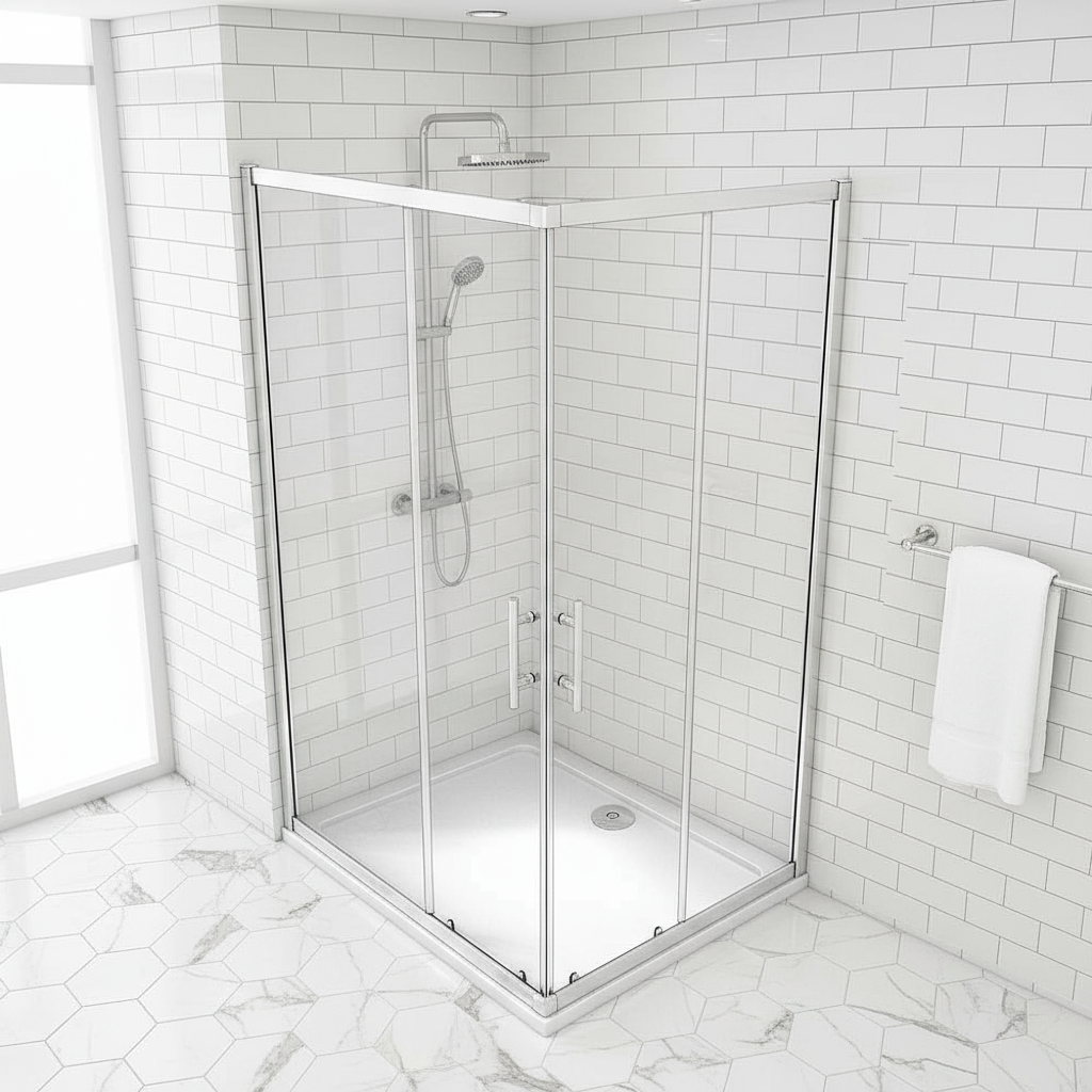 Eckdusche 70–120cm | Höhe 190/195cm | Duschkabine Schiebetür Eckeinstieg Sicherheitsglas