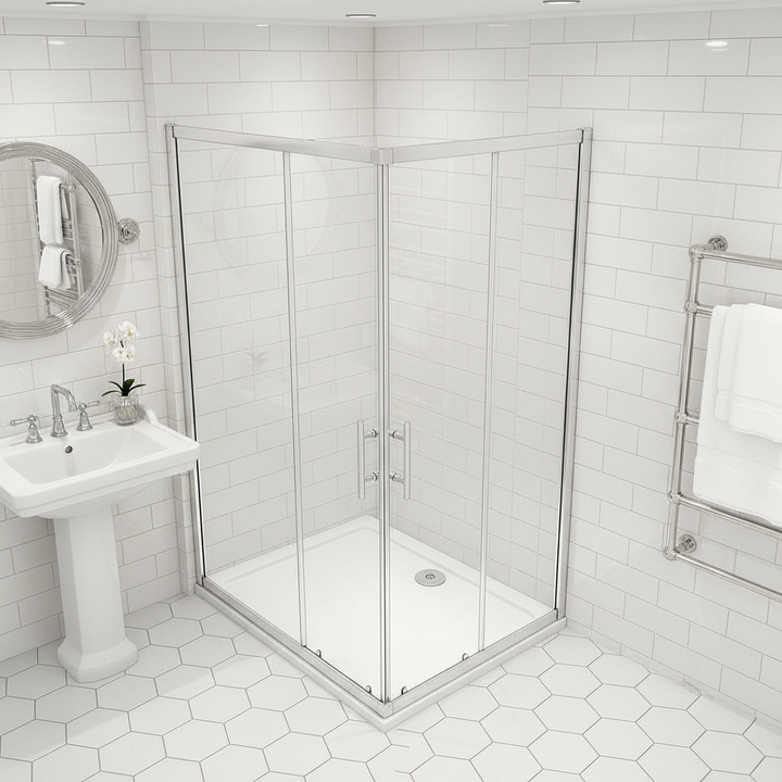 Eckdusche 70–120cm | Höhe 190/195cm | Duschkabine Schiebetür Eckeinstieg Sicherheitsglas