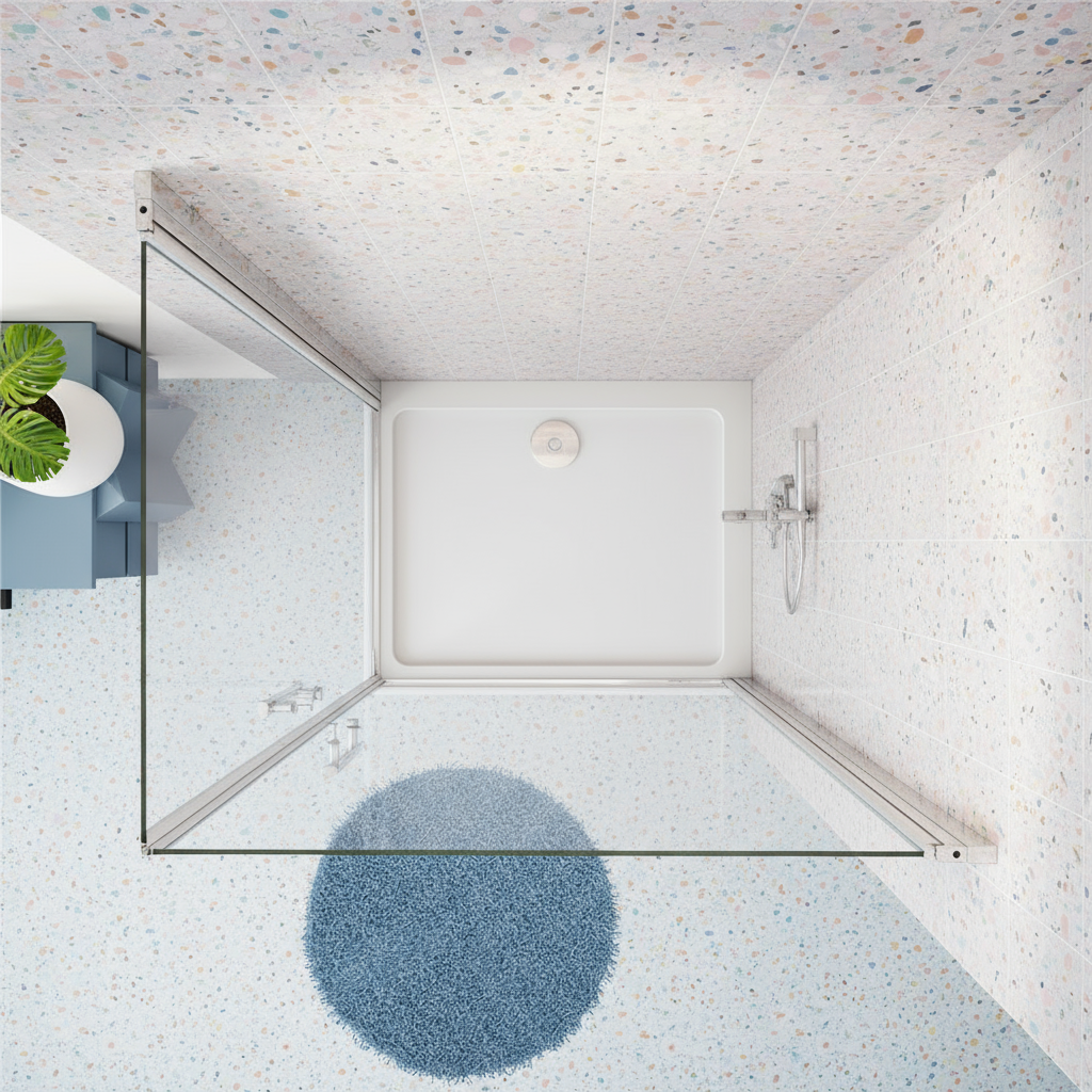 Eckige Duschkabine 70–100x180cm – Schwingtür Drehtür Dusche mit Eckeinstieg