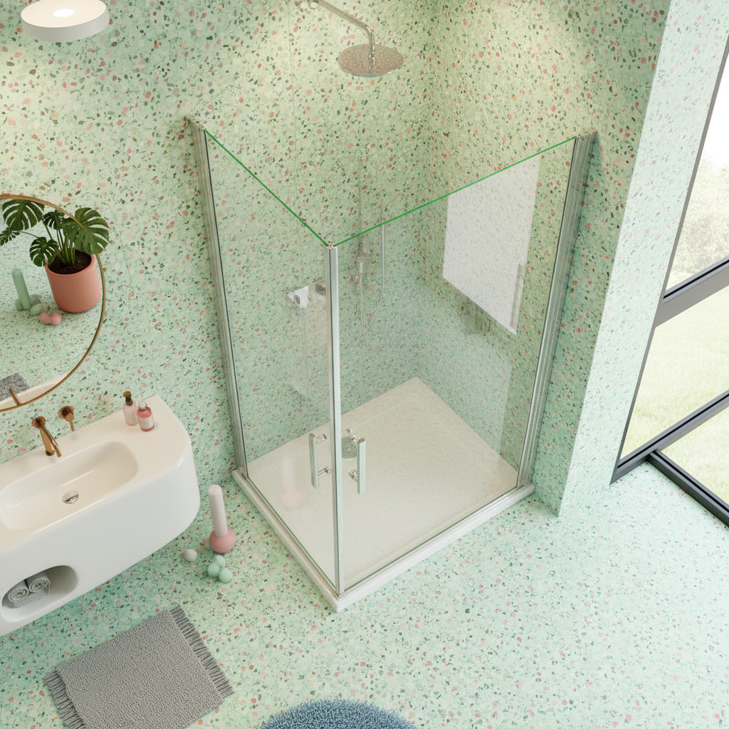 Eckige Duschkabine 70–100x180cm – Schwingtür Drehtür Dusche mit Eckeinstieg