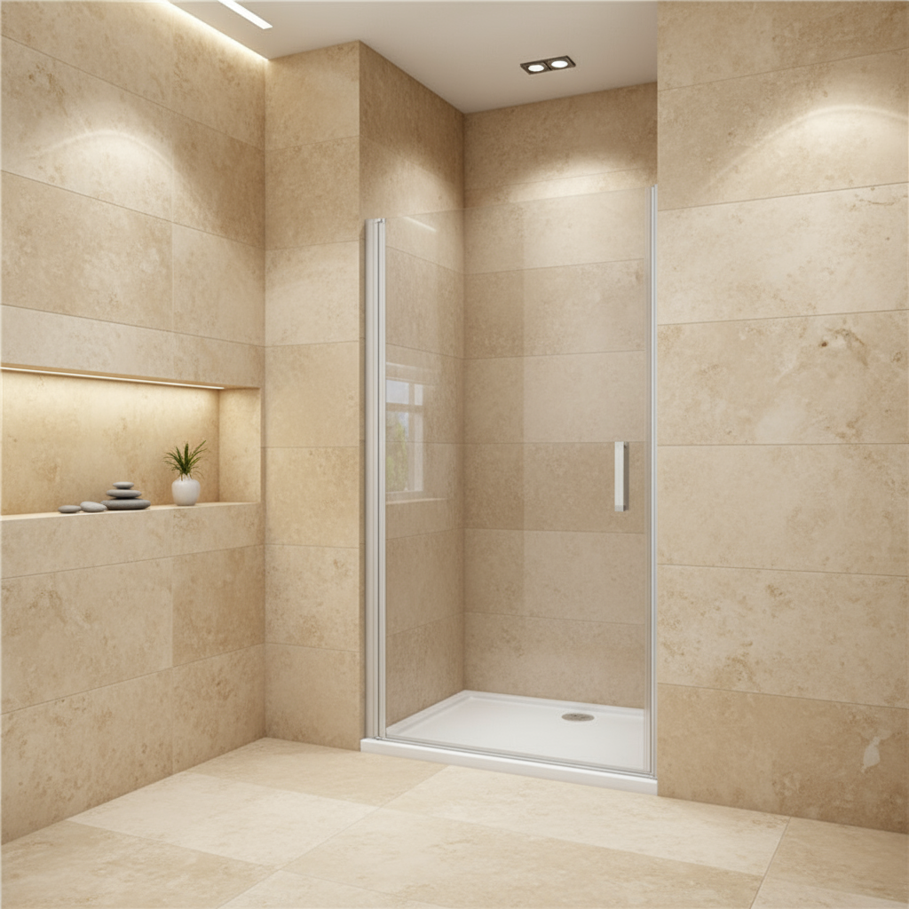 Pendeltür Nischentür 70–100 cm × 185 cm – ESG Glas Duschkabine Drehtür