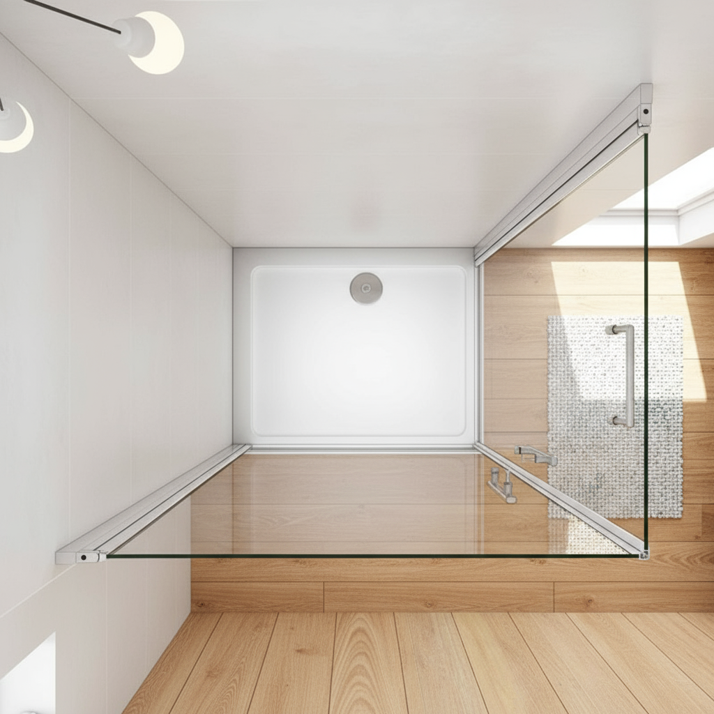 Eckdusche 70–100 cm × 190/195 cm – 180° Schwingtür Pendeltür Drehtür Duschabtrennung