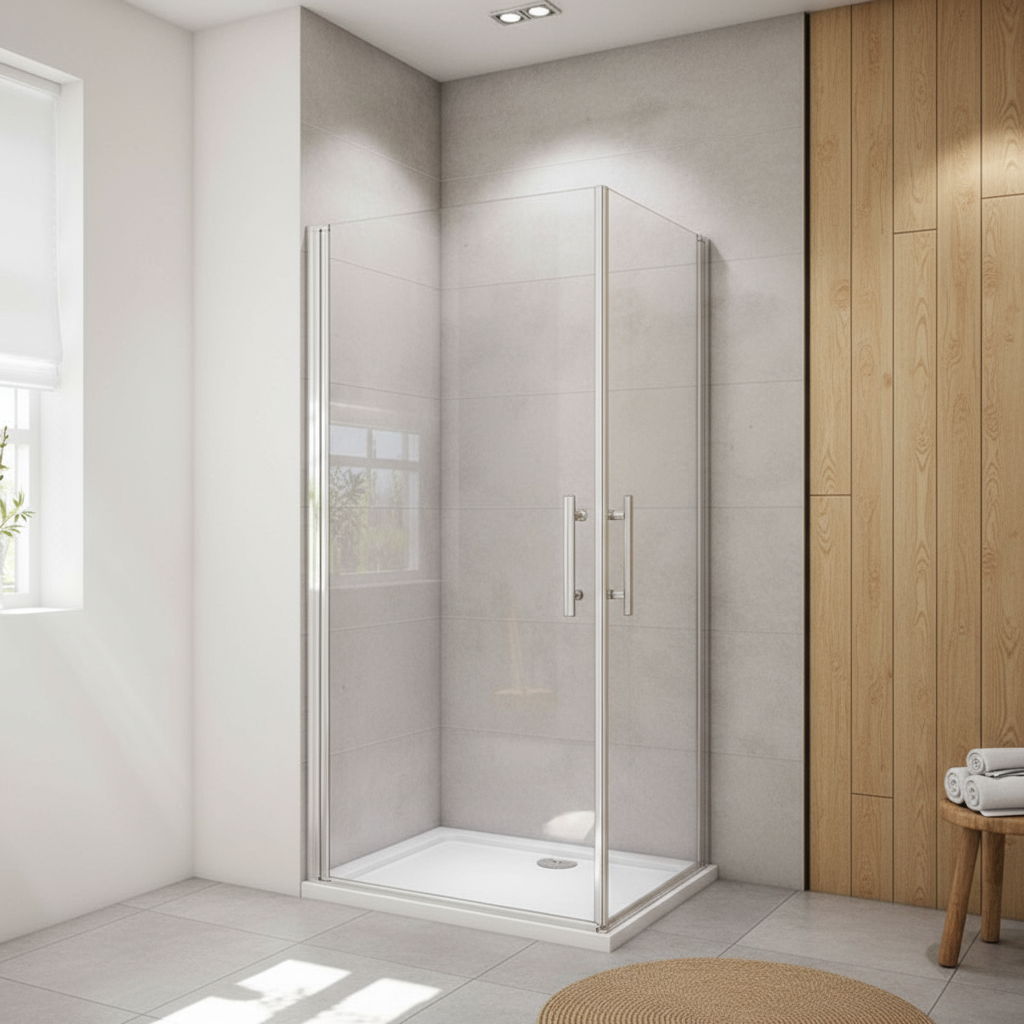 Eckdusche 70–100 cm × 190/195 cm – 180° Schwingtür Pendeltür Drehtür Duschabtrennung