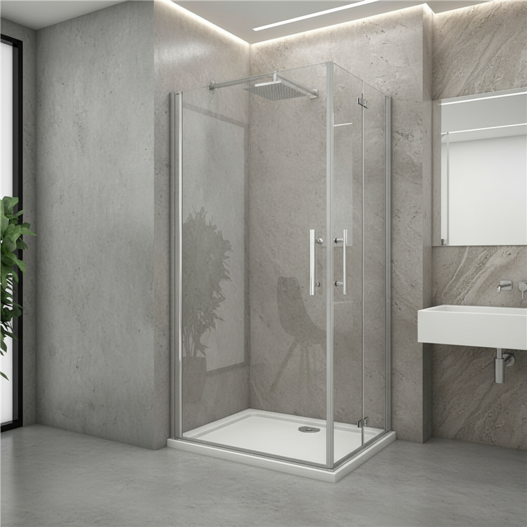 Eckdusche 70–100/120 cm × 195 cm – Drehtür & Falttür Duschkabine 180° Schwingtür Pendeltür