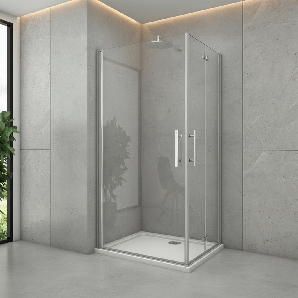 Eckdusche 70–100/120 cm × 195 cm – Drehtür & Falttür Duschkabine 180° Schwingtür Pendeltür