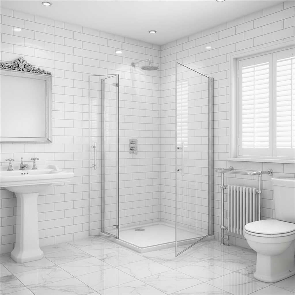 Eckdusche 70–120 cm × 185 cm – Drehtür & Falttür Duschkabine 180° Schwingtür Pendeltür