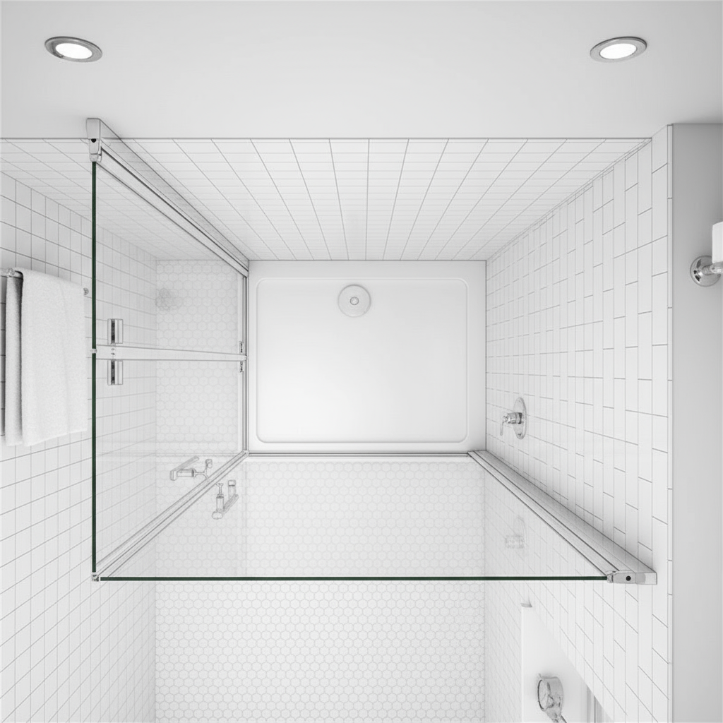 Eckdusche 70–120 cm × 185 cm – Drehtür & Falttür Duschkabine 180° Schwingtür Pendeltür