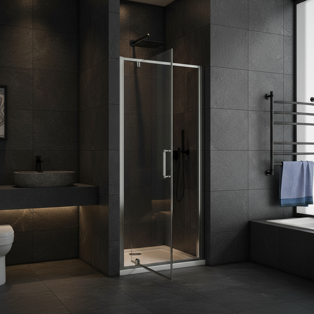 Duschkabine 80–100 cm × 185 cm – Pendeltür Schwingtür Nischentür Duschabtrennung