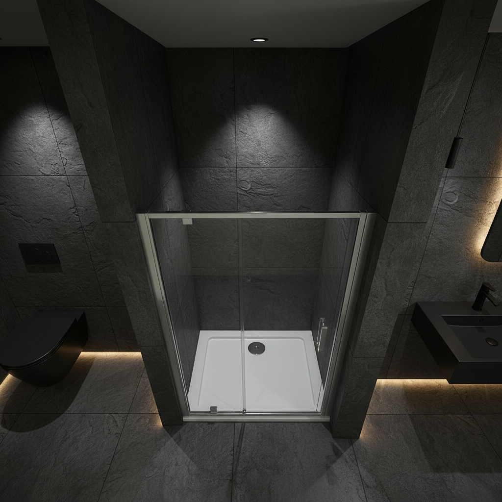 Duschkabine 80–100 cm × 185 cm – Pendeltür Schwingtür Nischentür Duschabtrennung