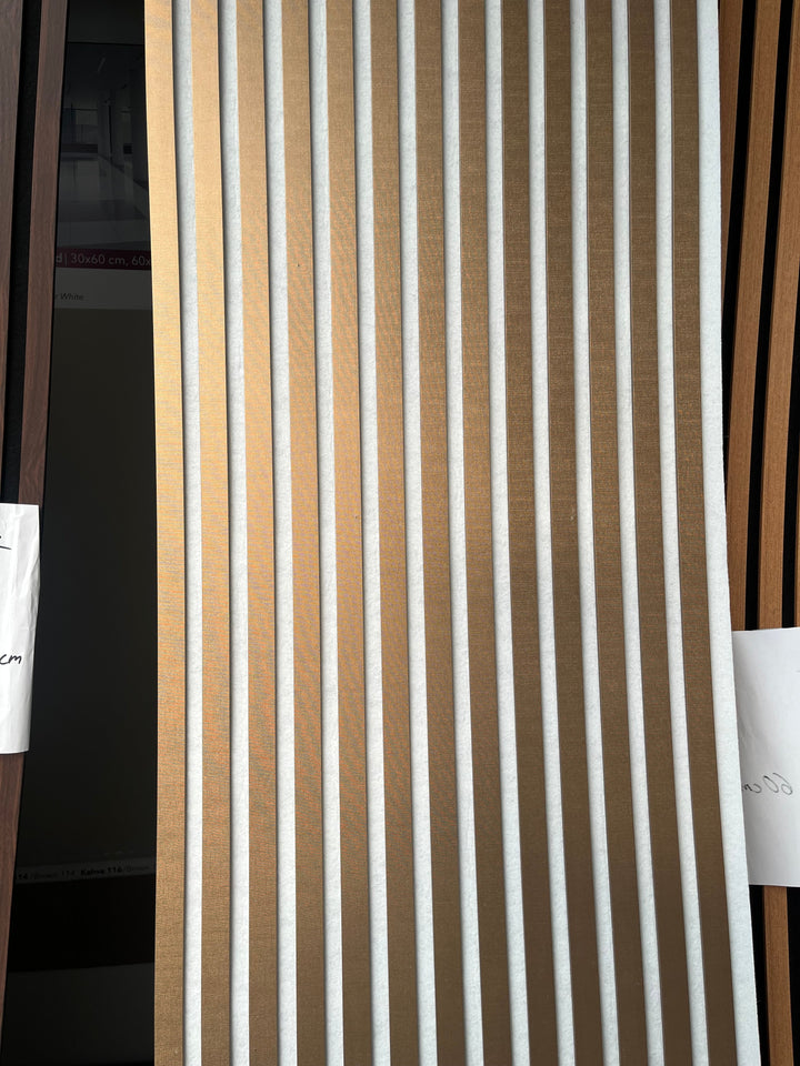 Akustikpaneel White Bronze 275×60 – Elegante Weiß-Bronze-Optik mit moderner Akustikwirkung