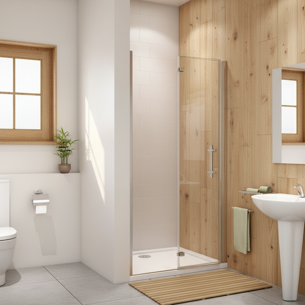 Nischentür 185 cm | Duschabtrennung Falttür 70–120 cm, 6 mm ESG mit NANO