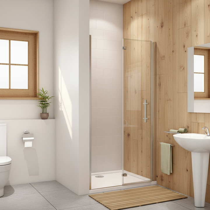 Nischentür 185 cm | Duschabtrennung Falttür 70–120 cm, 6 mm ESG mit NANO