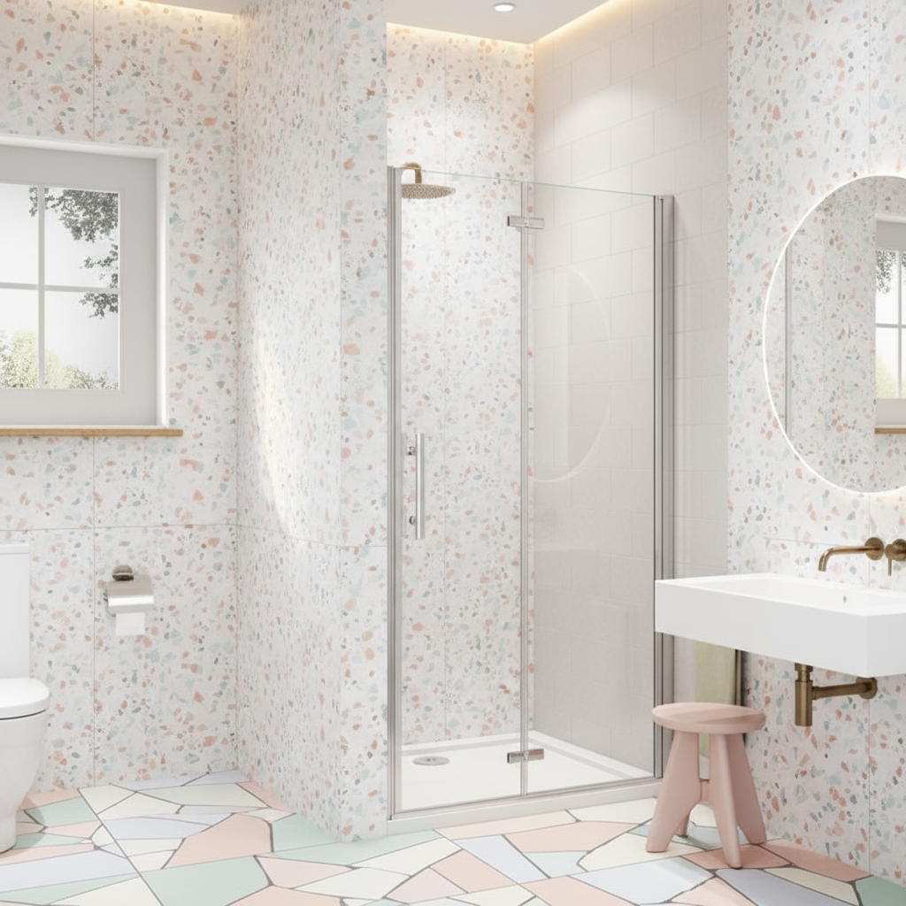 Nischentür 185 cm | Duschabtrennung Falttür 70–120 cm, 6 mm ESG mit NANO