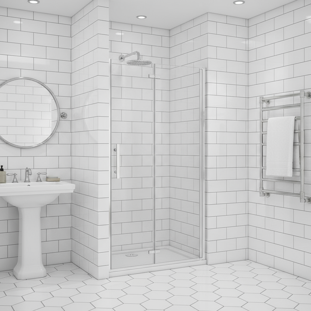 Nischentür 195 cm | Duschabtrennung 70–120 cm, Schwingtür & Falttür, 6 mm NANO Glas