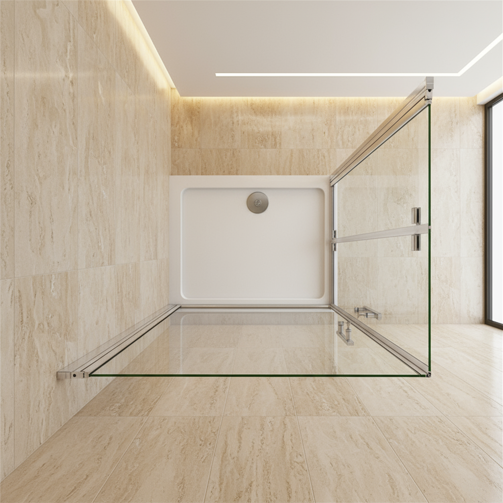 Eckdusche 195 cm | Duschkabine Eckeinstieg mit Falttür & Drehtür