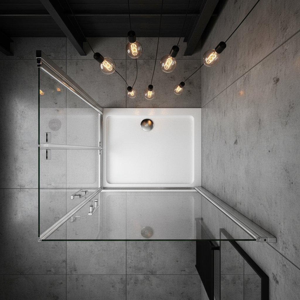 Eckdusche 185 cm | Duschkabine Eckeinstieg mit Falttür & Drehtür