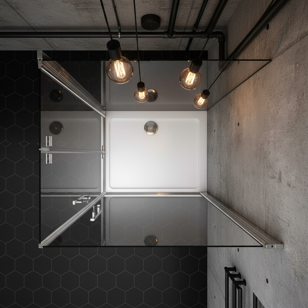 Eckdusche 185 cm | Duschkabine Eckeinstieg mit Falttür & Drehtür