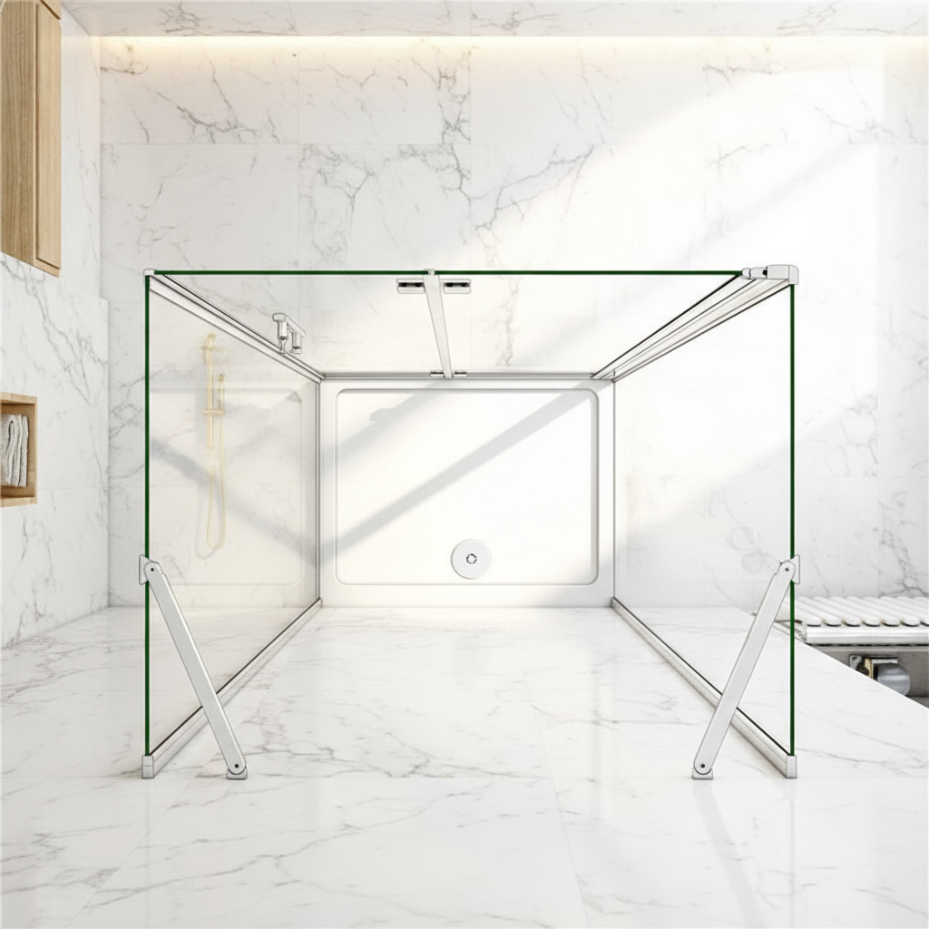 U-FORM Duschkabine 195 cm – U-Duschkabine mit Falttür/Drehtür, 70–120 cm 61