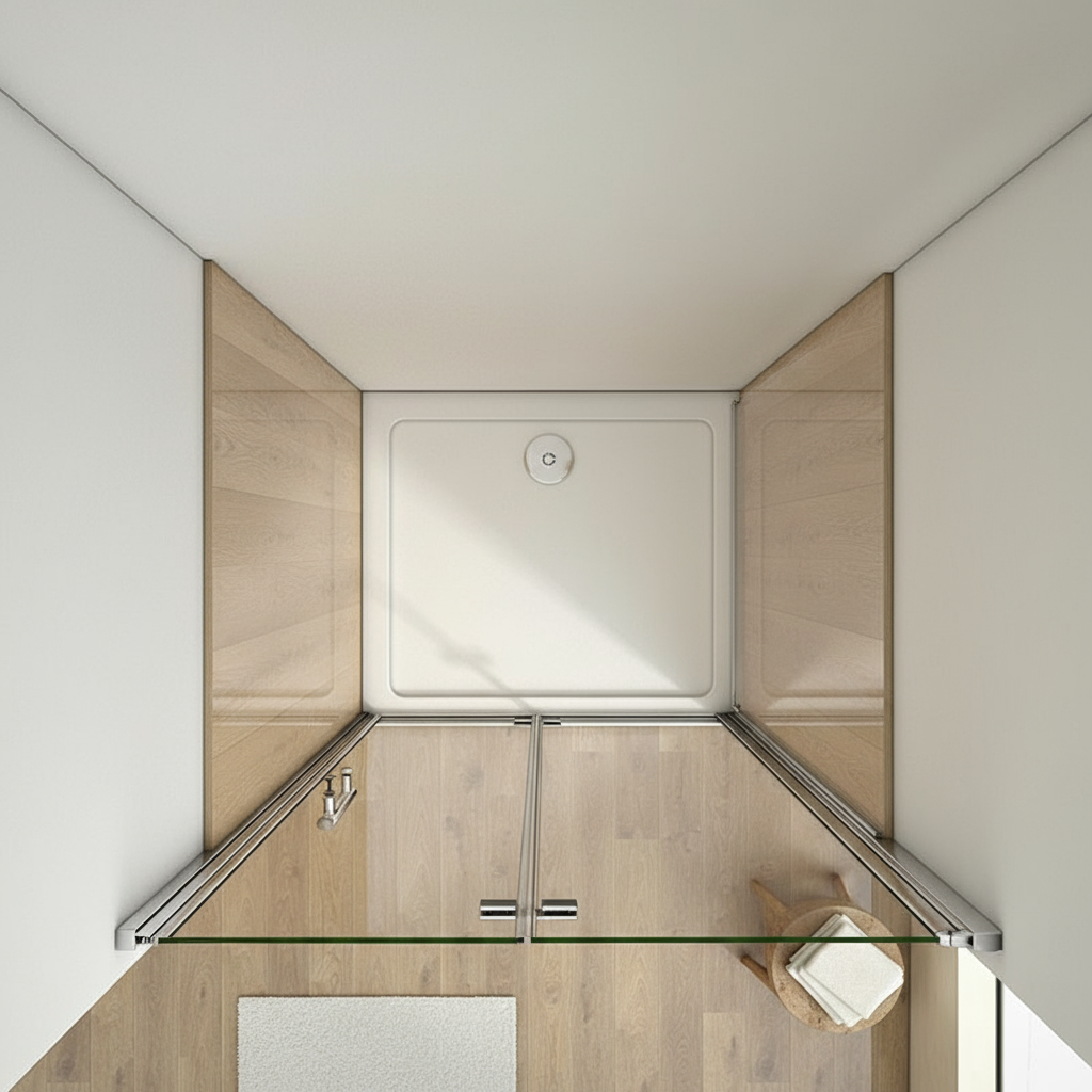 Falttür-Nischentür 70–120 cm – Duschabtrennung aus 5 mm ESG mit NANO, Höhe 185 cm