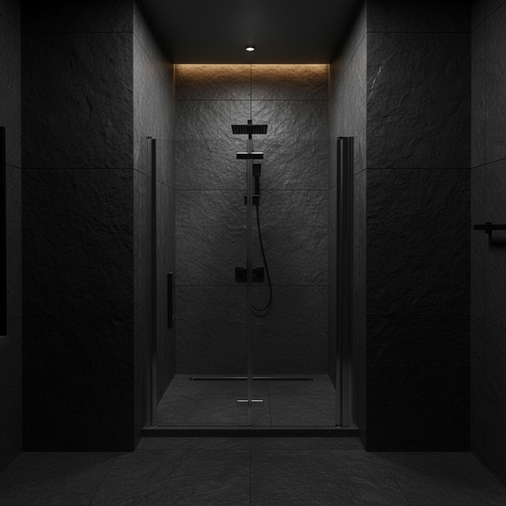 Duschabtrennung Nischentür 80/90/100 cm × 195 cm – Schwing-/Falttür, 6 mm ESG NANO