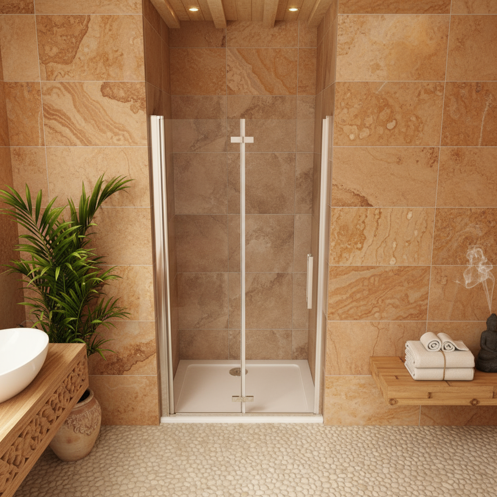 Duschkabine Nischentür 80–100×195 cm – 6 mm ESG NANO, Schwing-/Falttür