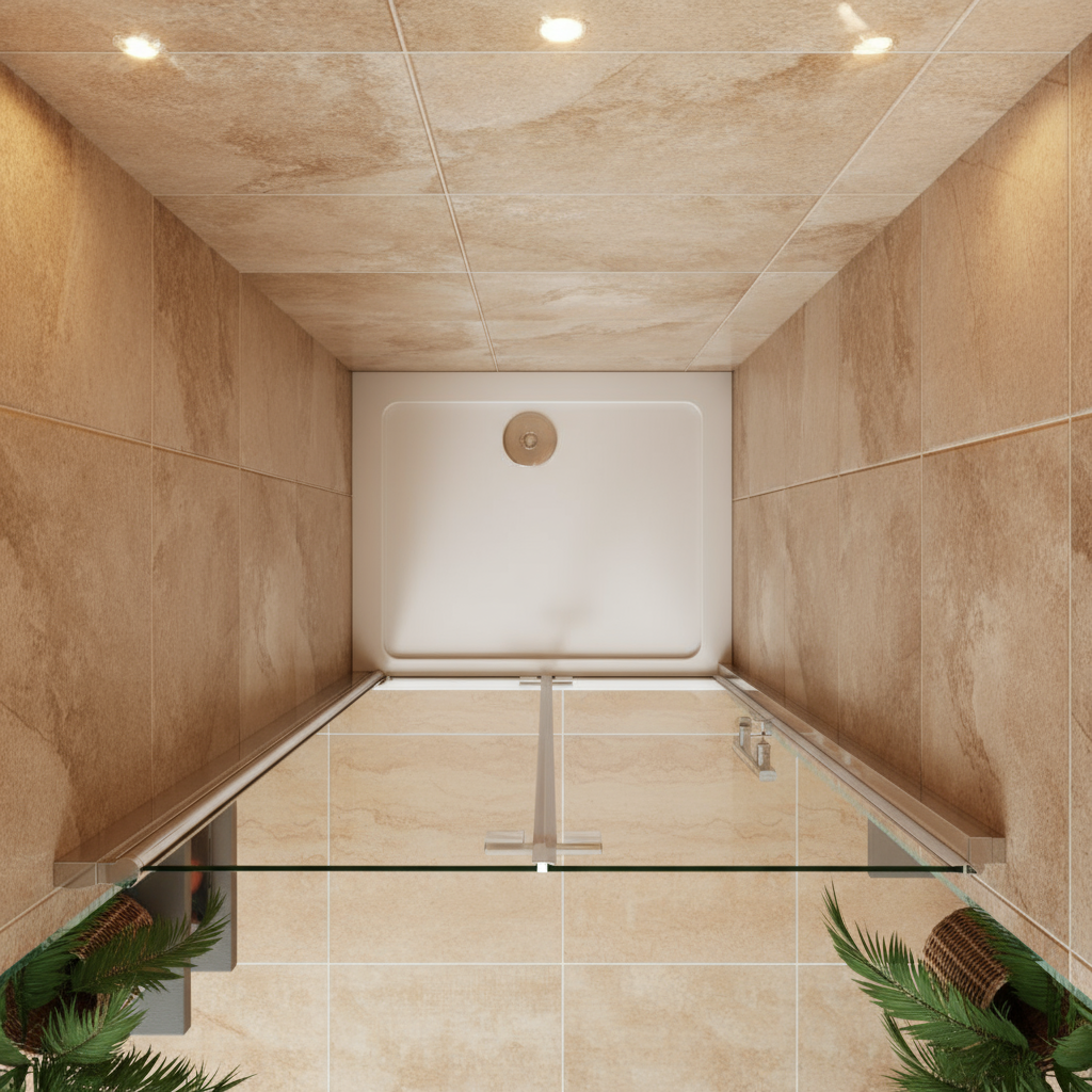 Duschkabine Nischentür 80–100×195 cm – 6 mm ESG NANO, Schwing-/Falttür