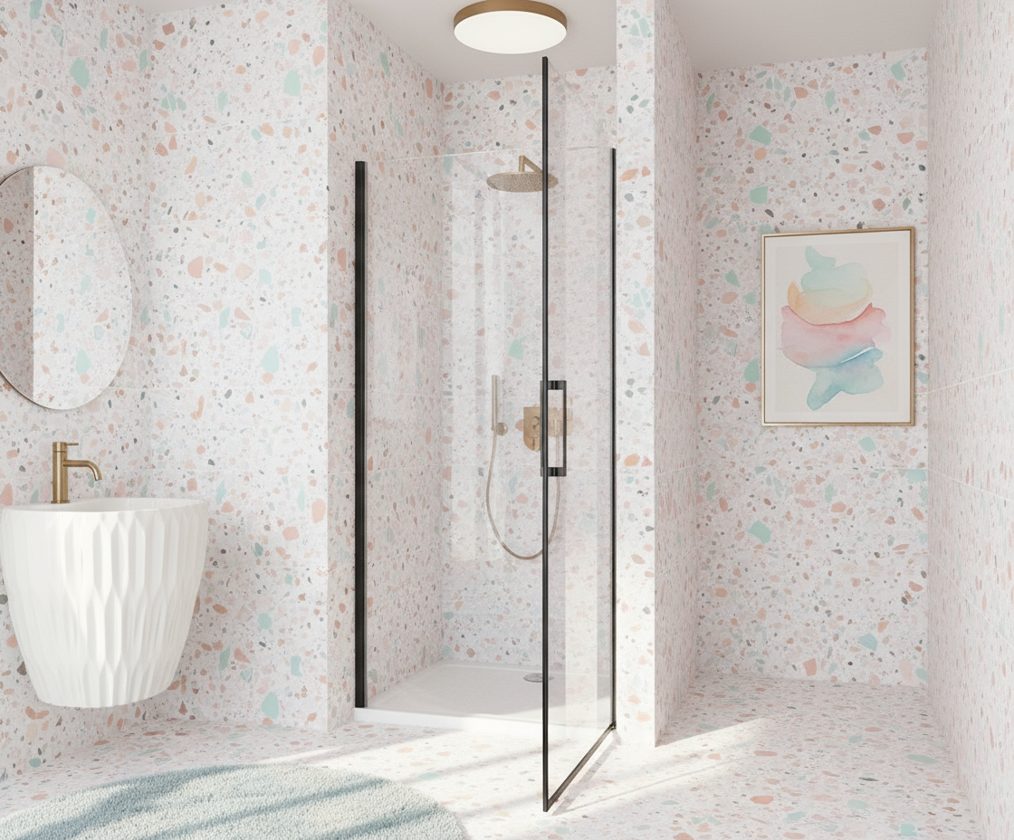 Duschtür 200cm Höhe Schwarz Nischentür 80/90/100cm 8mm ESG Pendeltür Schwingtür mit Nano-Glas