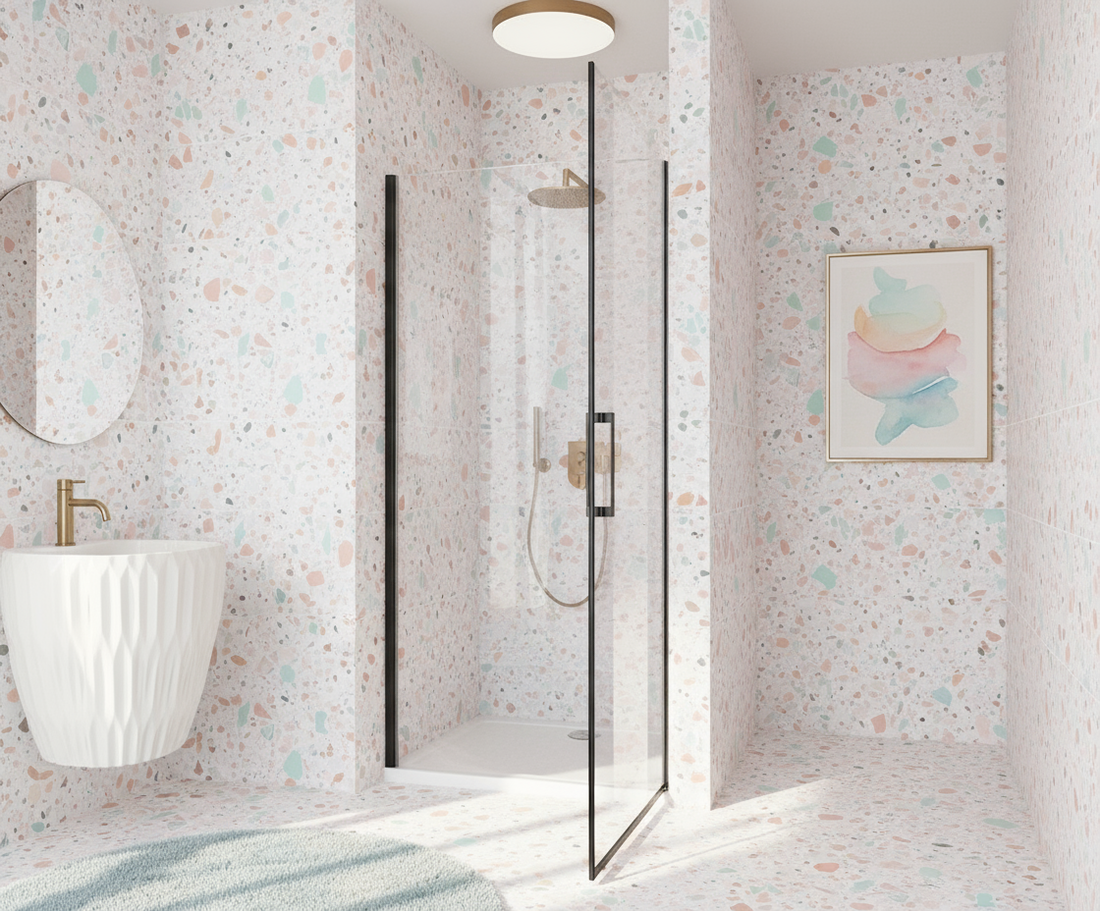 Duschtür 200cm Höhe Schwarz Nischentür 80/90/100cm 8mm ESG Pendeltür Schwingtür mit Nano-Glas