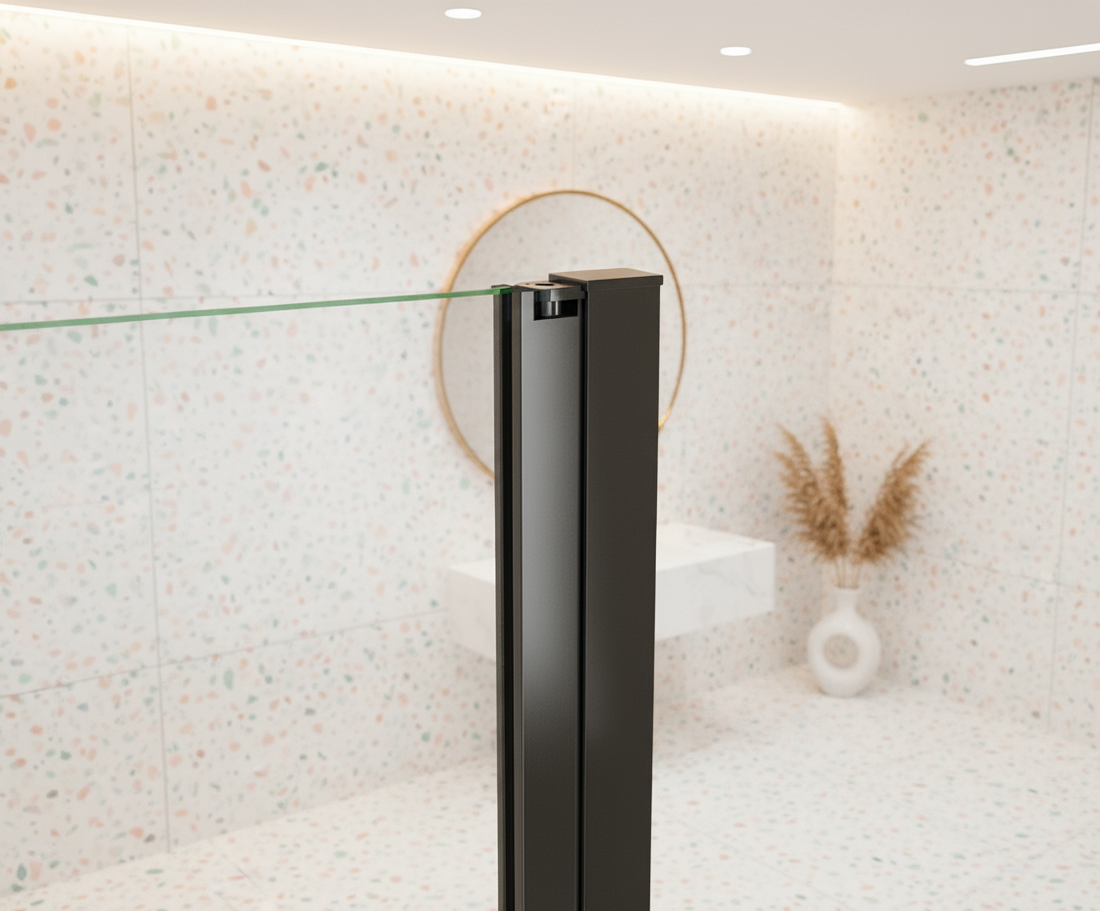 Duschtür 200cm Höhe Schwarz Nischentür 80/90/100cm 8mm ESG Pendeltür Schwingtür mit Nano-Glas