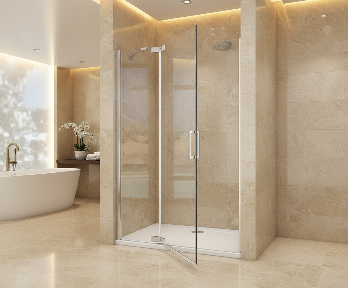 Duschkabine 200cm Drehtür 8mm ESG Sicherheitsglas mit Nano-Beschichtung