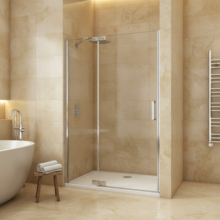 Duschkabine 200cm Drehtür 8mm ESG Sicherheitsglas mit Nano-Beschichtung